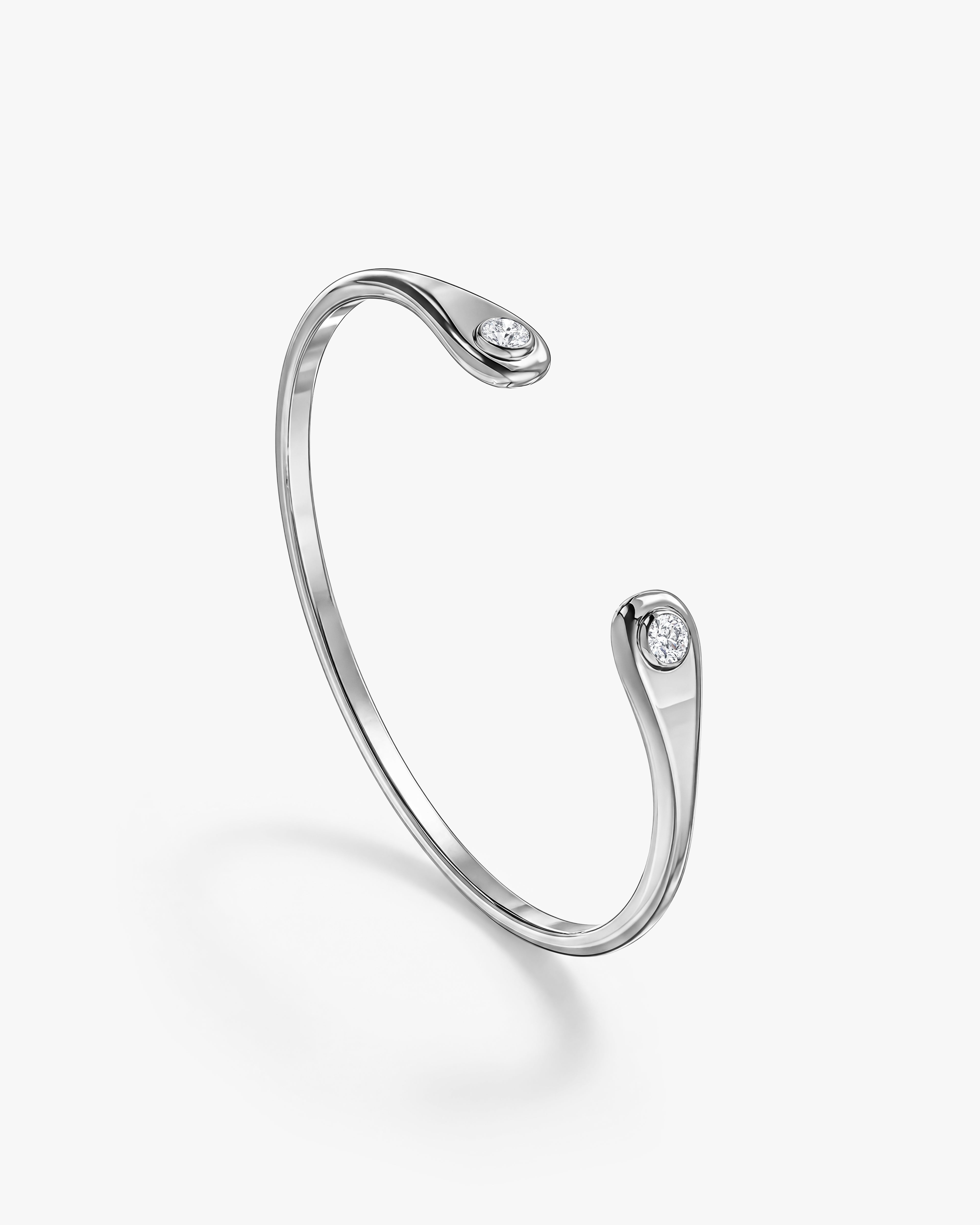 Bezel Gemstone Cuff Bracelet