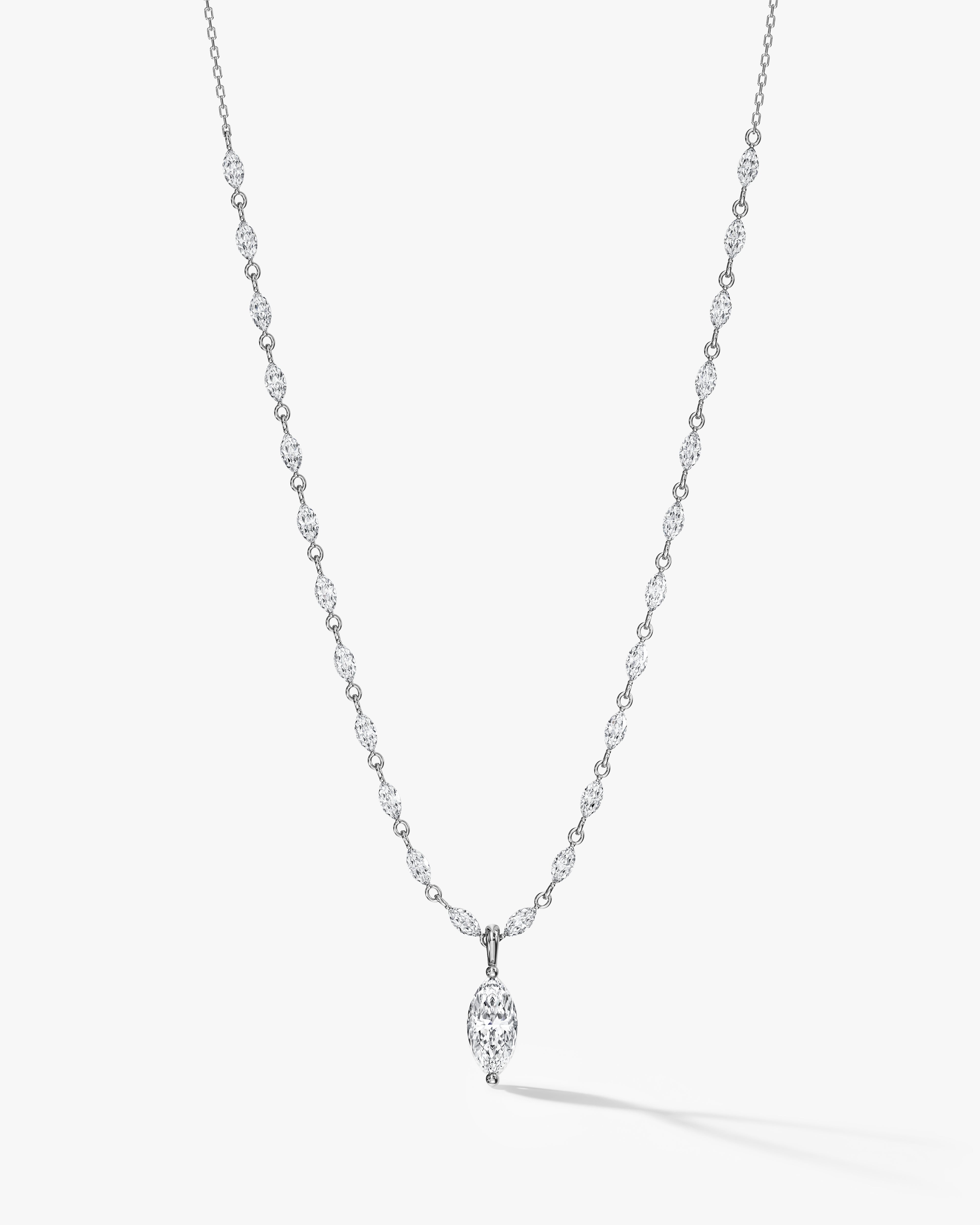 Marquise Station Drop Necklace