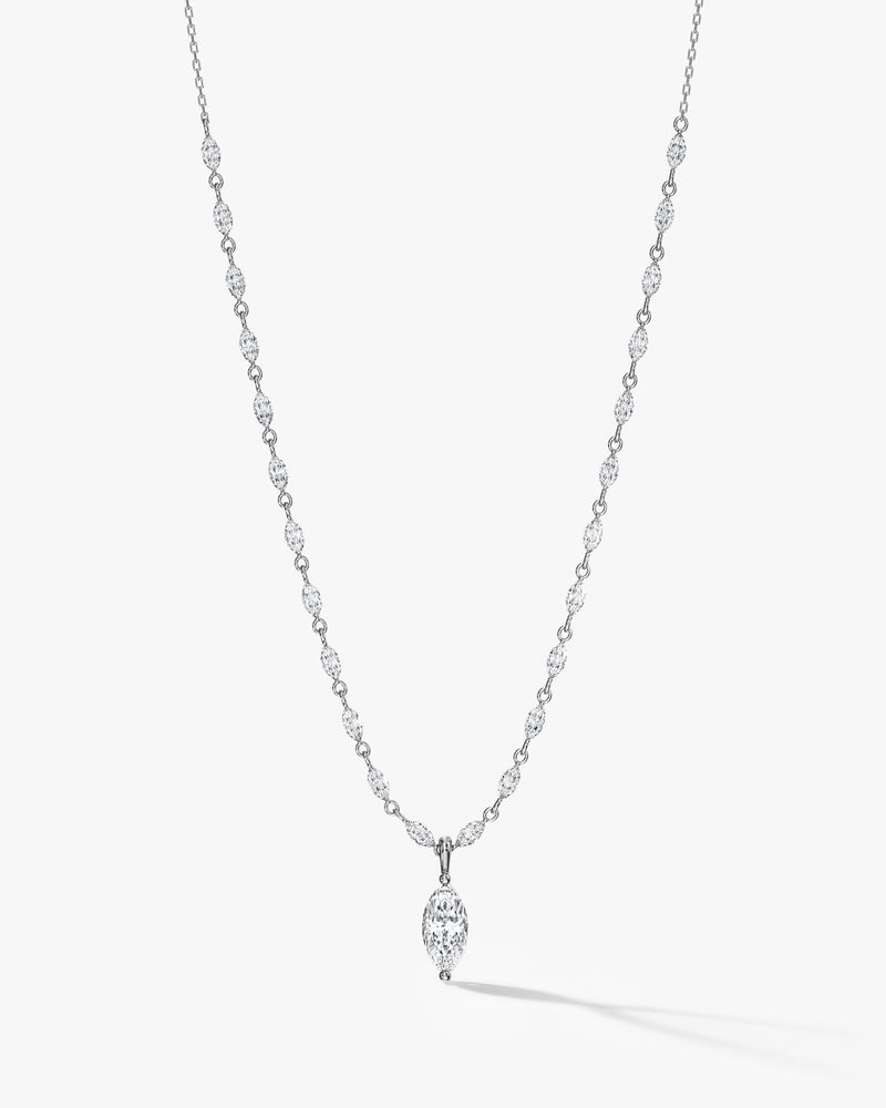 Marquise Station Drop Necklace