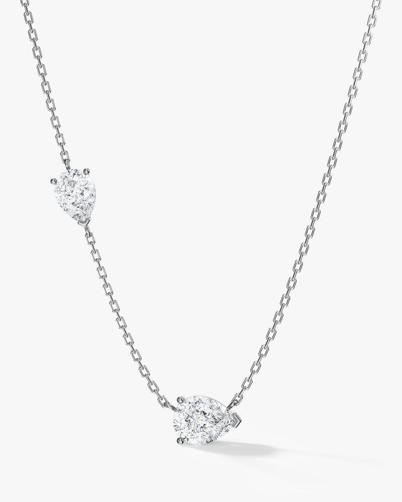 Double Pear Station Necklace