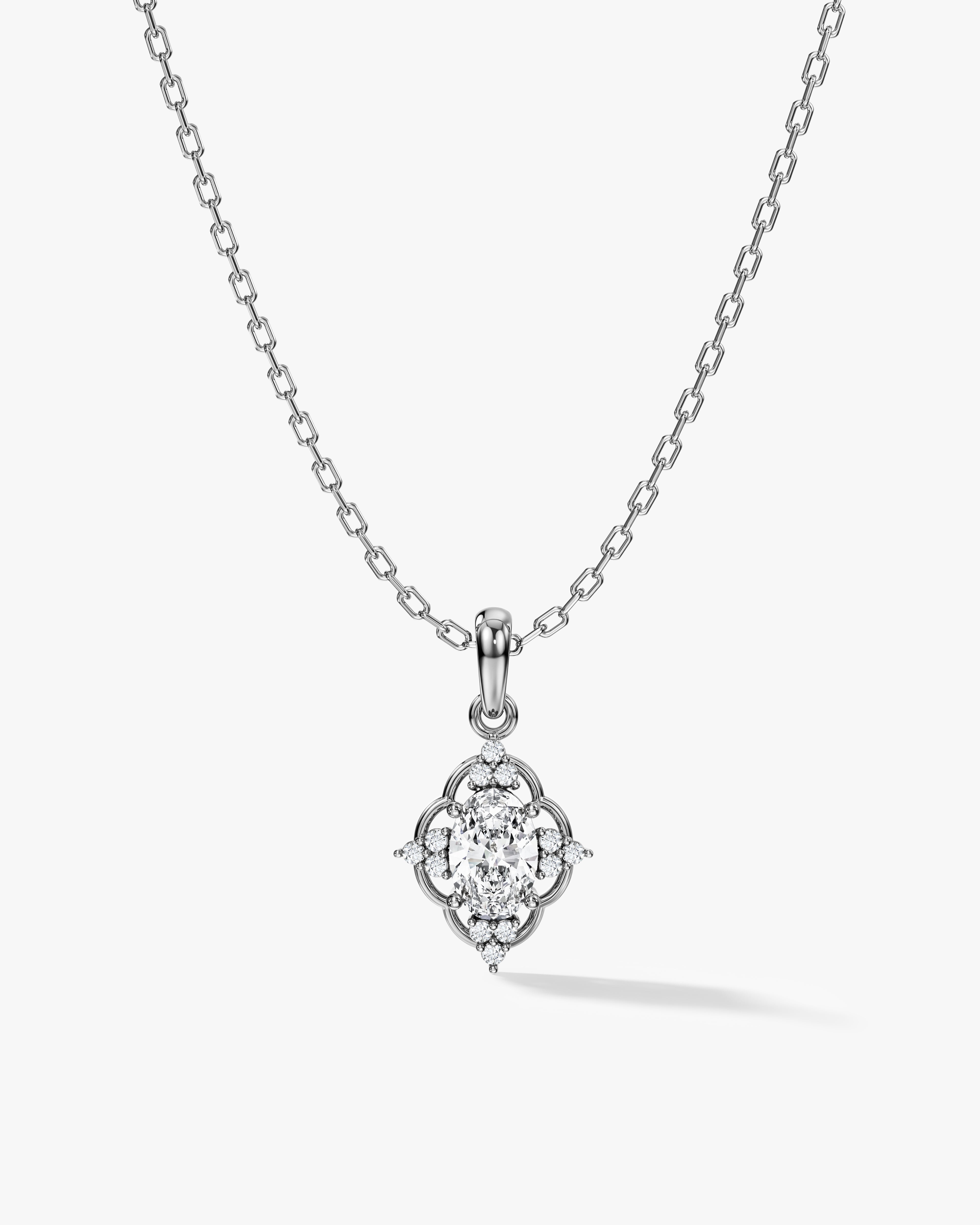 Vintage Oval Pendant Necklace