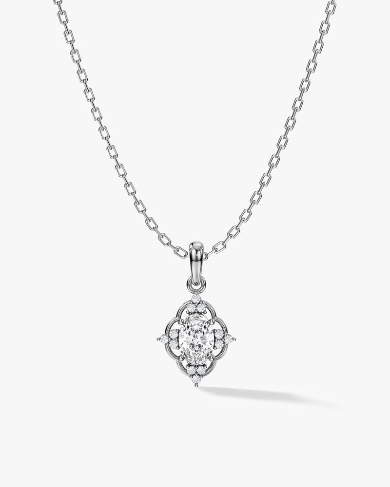 Vintage Oval Pendant Necklace
