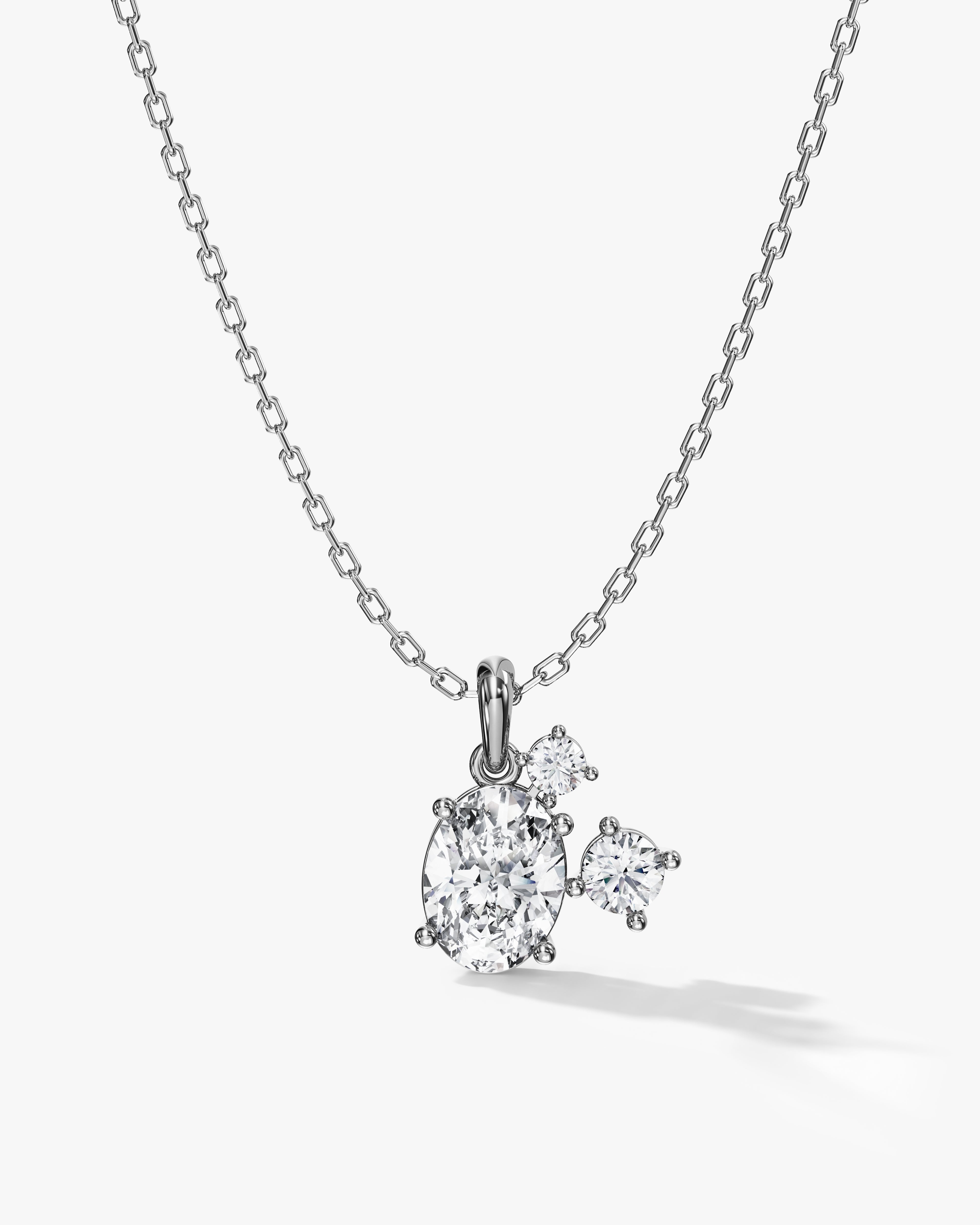 Oval Cluster Pendant Necklace