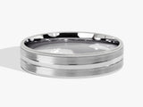 6mm Mid-Beveled and Matte Brushed Milgrain Men's Wedding Band