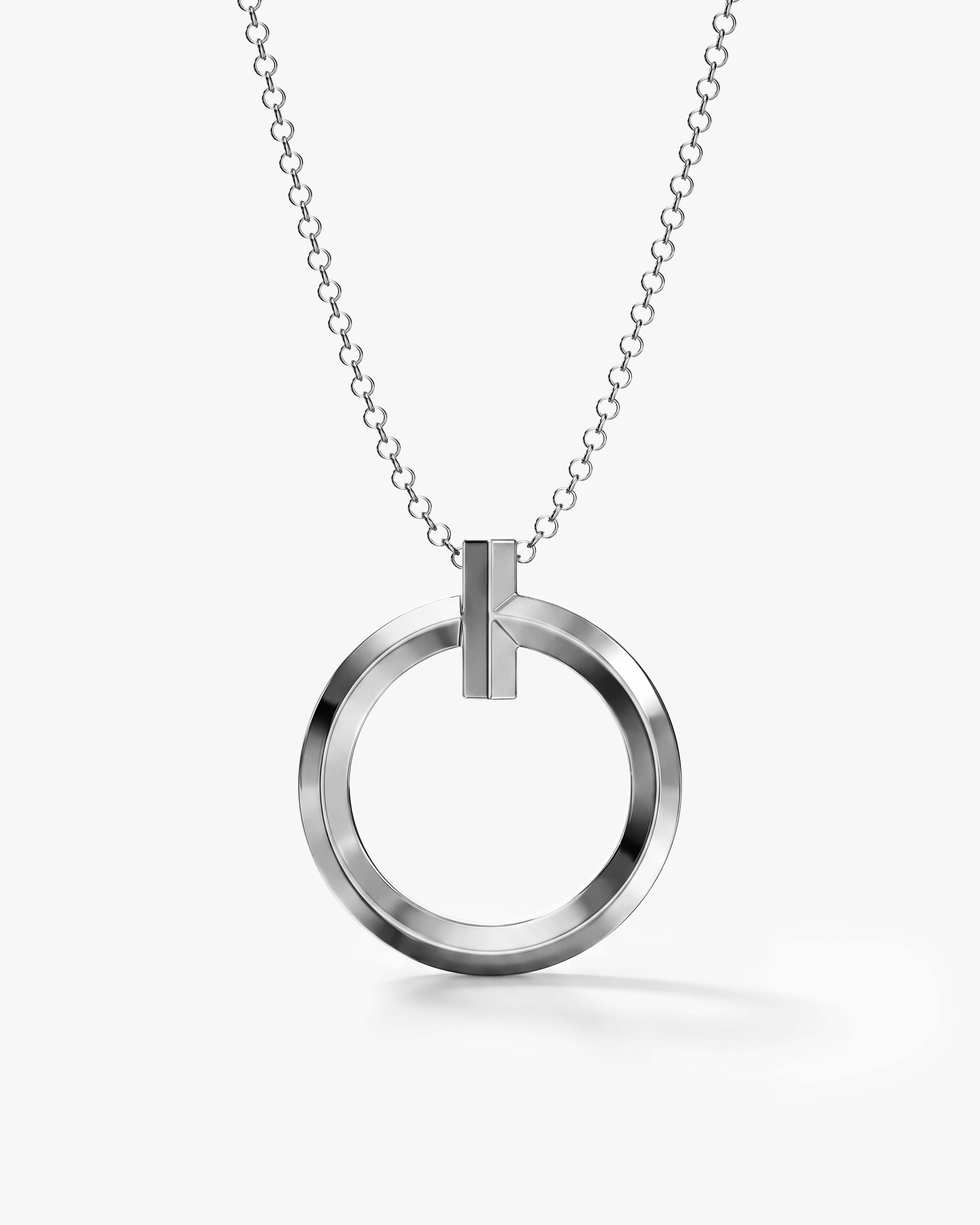 Men's Circular Pendant Necklace - Gold Vermeil