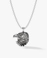 Oxidized Eagle Head Pendant Necklace - Sterling Silver