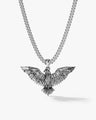 Oxidized Flying Eagle Pendant Necklace - Sterling Silver