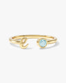 Initial Open Birthstone Ring