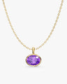 Solitaire Birthstone Charm Necklace