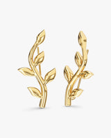 Curved Leaf Climber Earrings