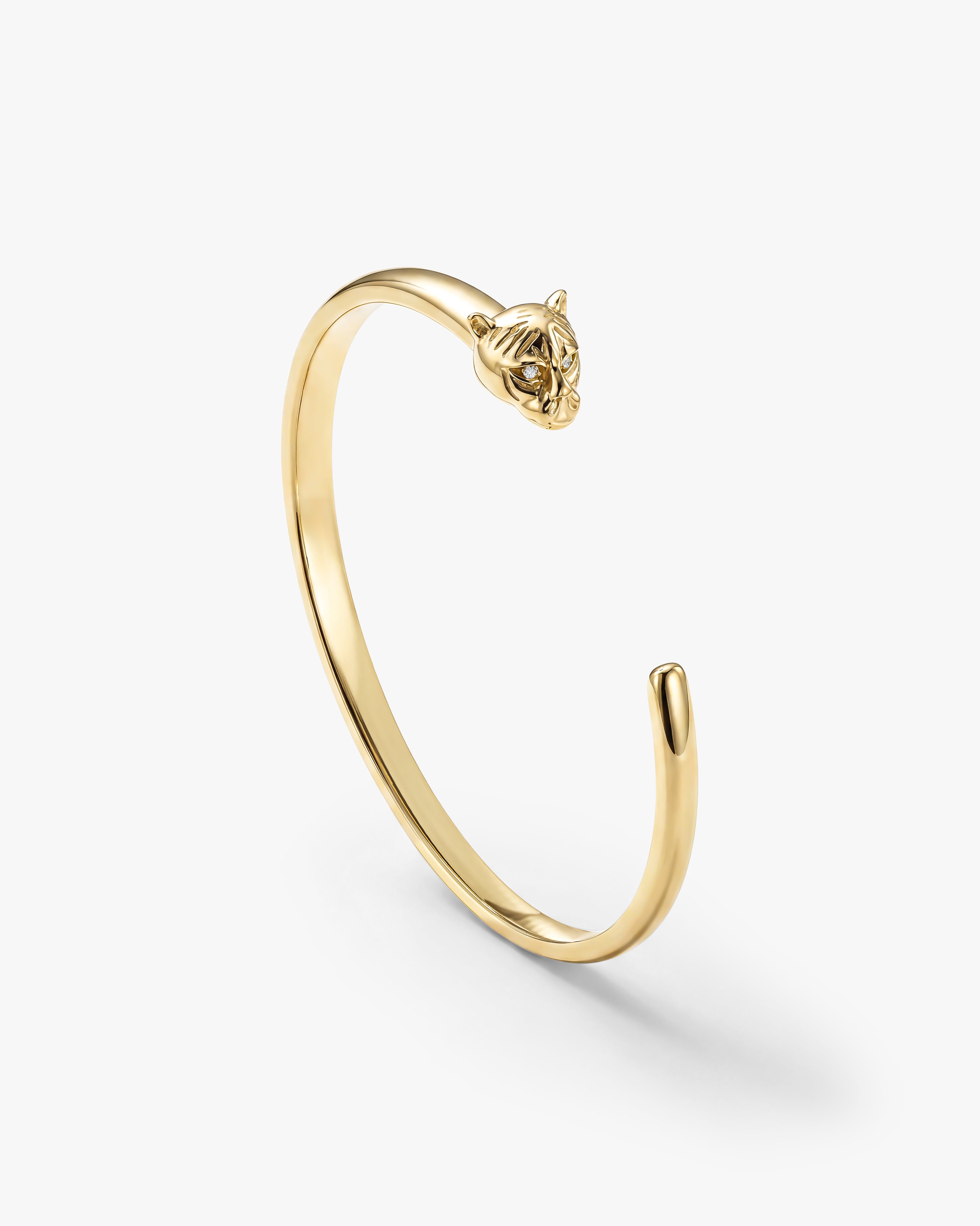 Tiger Cuff Bracelet in 14k Gold
