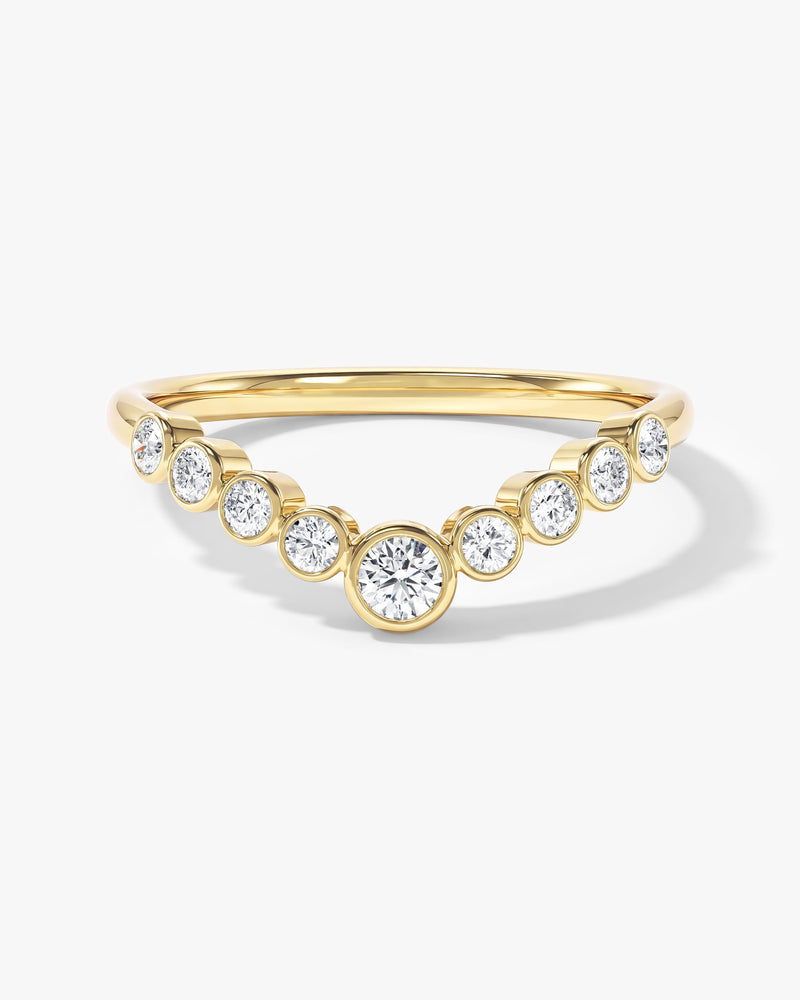 Bezel Curved Wedding Band (0.25 CT TW)