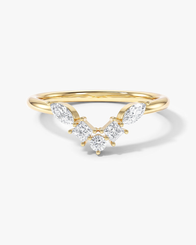 Curved Princess and Marquise Ring