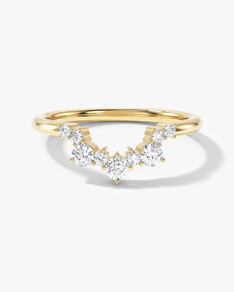 Curved Cluster Wedding Band