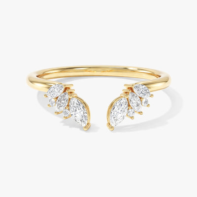 Open Marquise Cluster Wedding Band