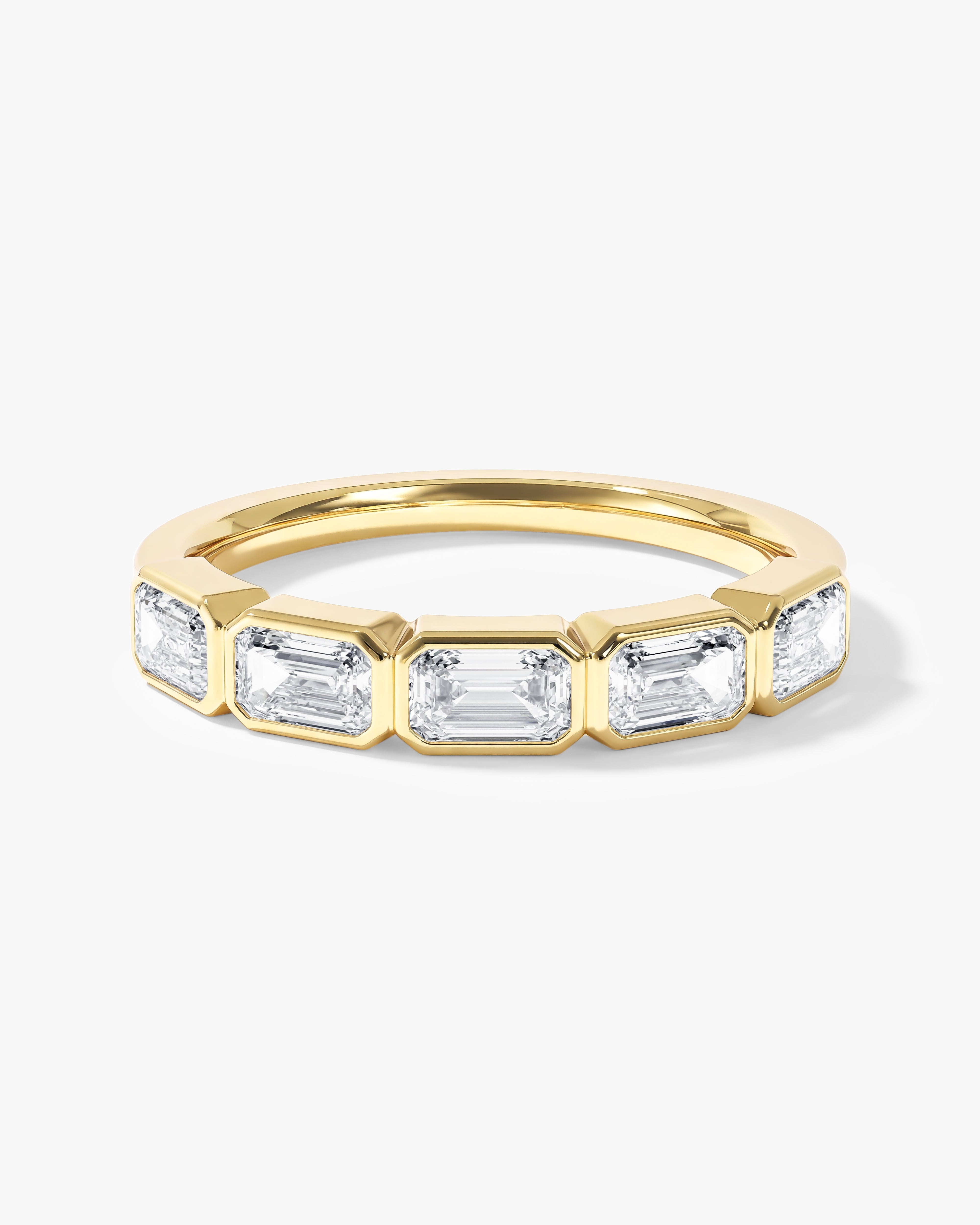 East-West Bezel Emerald Half Eternity Band (1.50 CT TW)