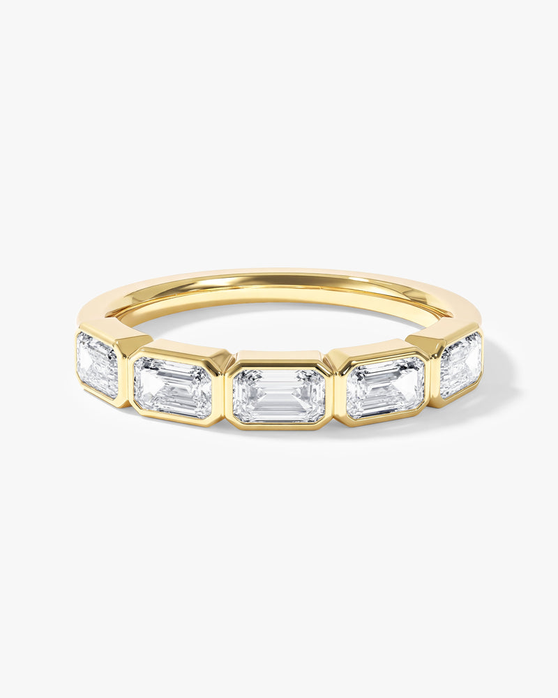 East-West Bezel Emerald Half Eternity Band (1.50 CT TW)