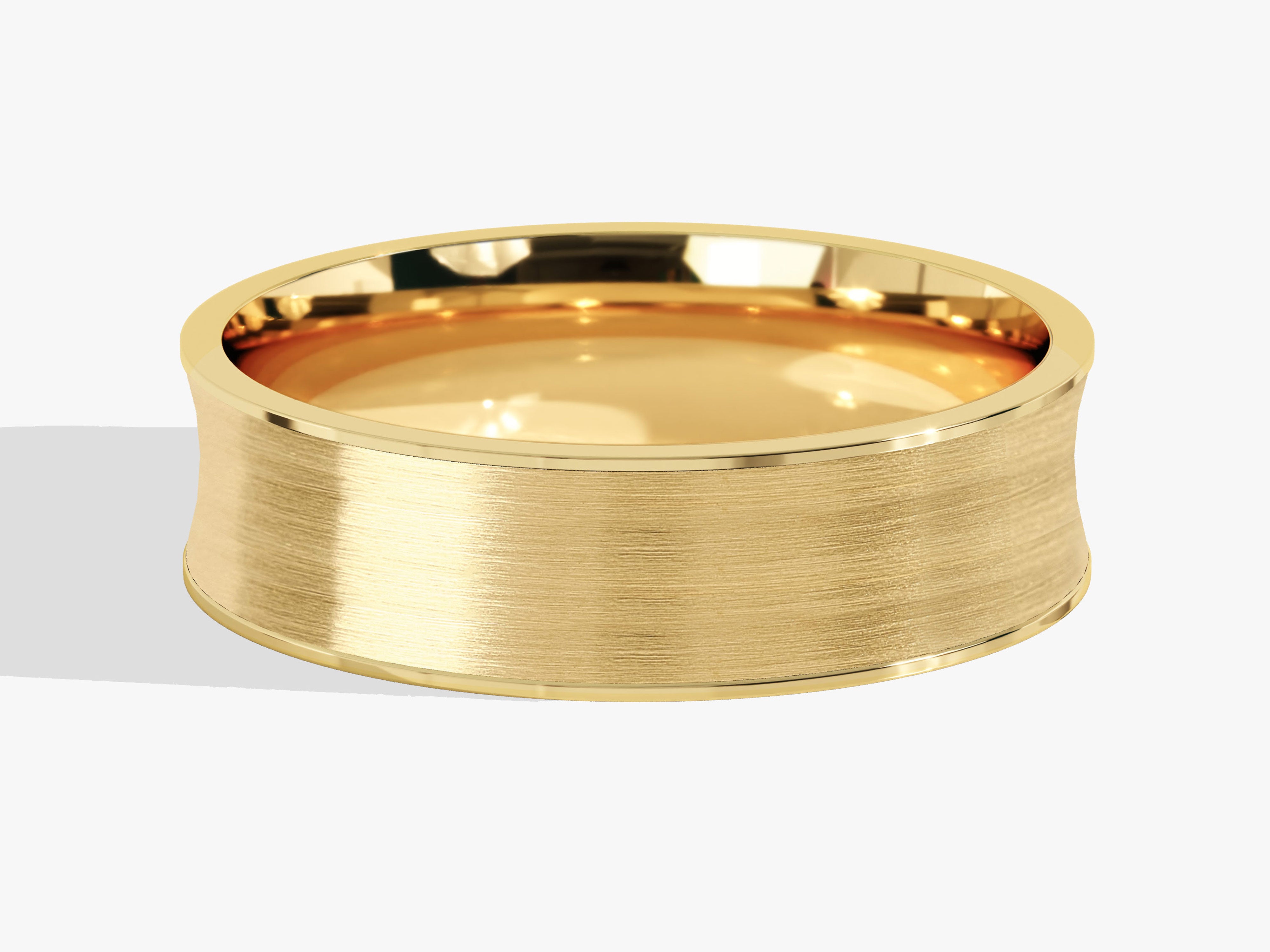 7mm Matte Brushed Concave Men's Wedding Band