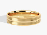 6mm Mid-Beveled and Matte Brushed Milgrain Men's Wedding Band