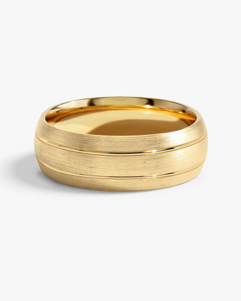 7mm Double-Grooved Men's Wedding Band
