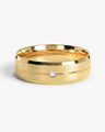 6mm Beveled Edge, Grooved and Flush Set Men's Engagement Ring