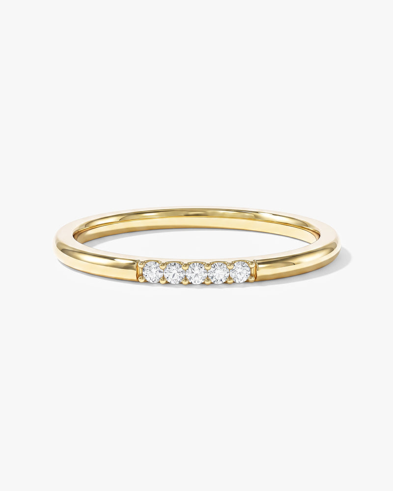 Minimalist Five-Stone Wedding Band