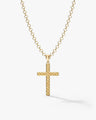 14k Gold 3.0mm Rolo Chain Cross Necklace