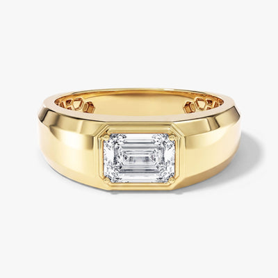 Emerald Cut Men's Wedding Band