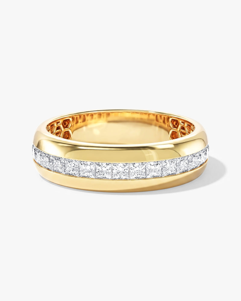 Horizontal Row Men's Wedding Band