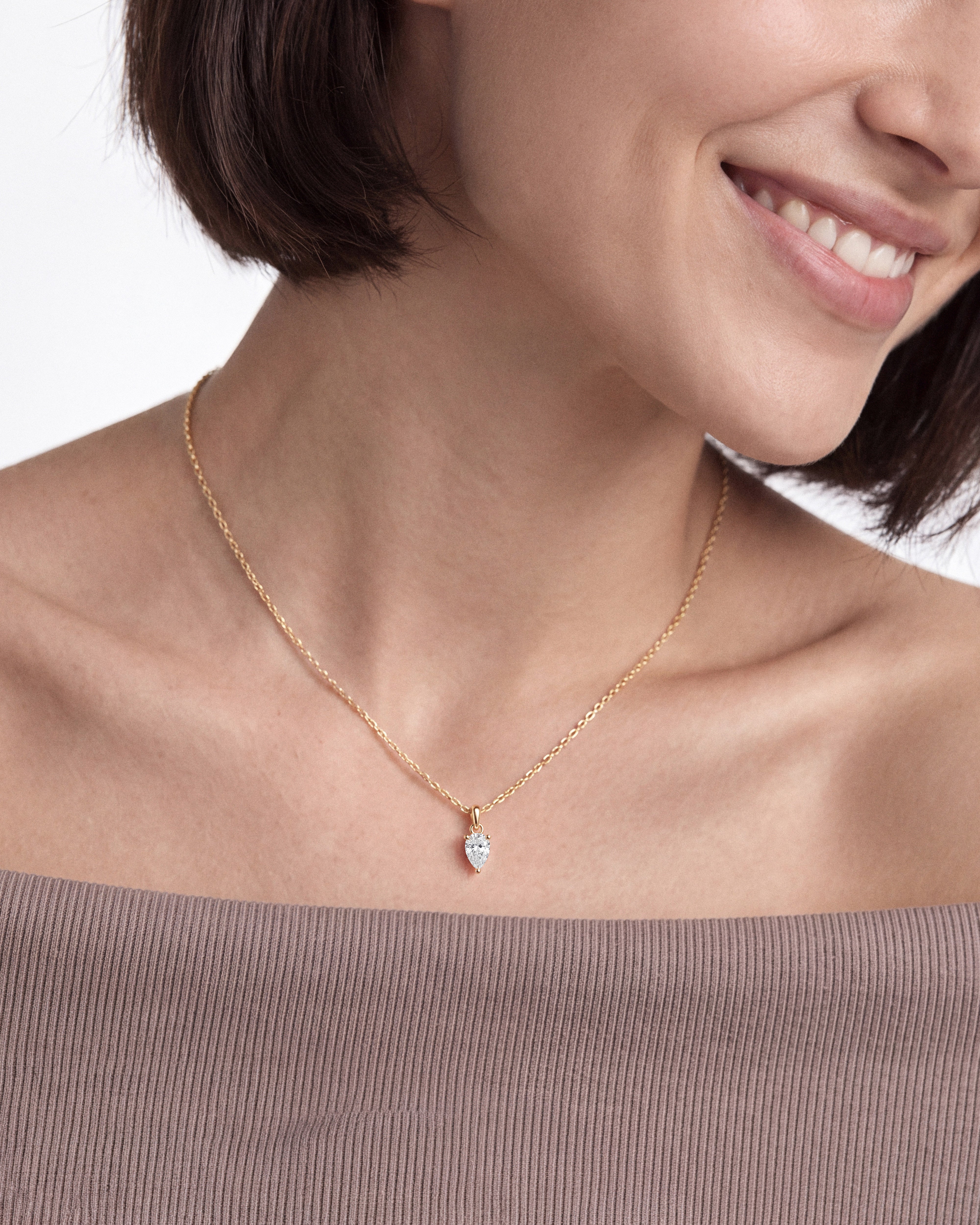 Pear Cut Solitaire Pendant (1.00 CT)
