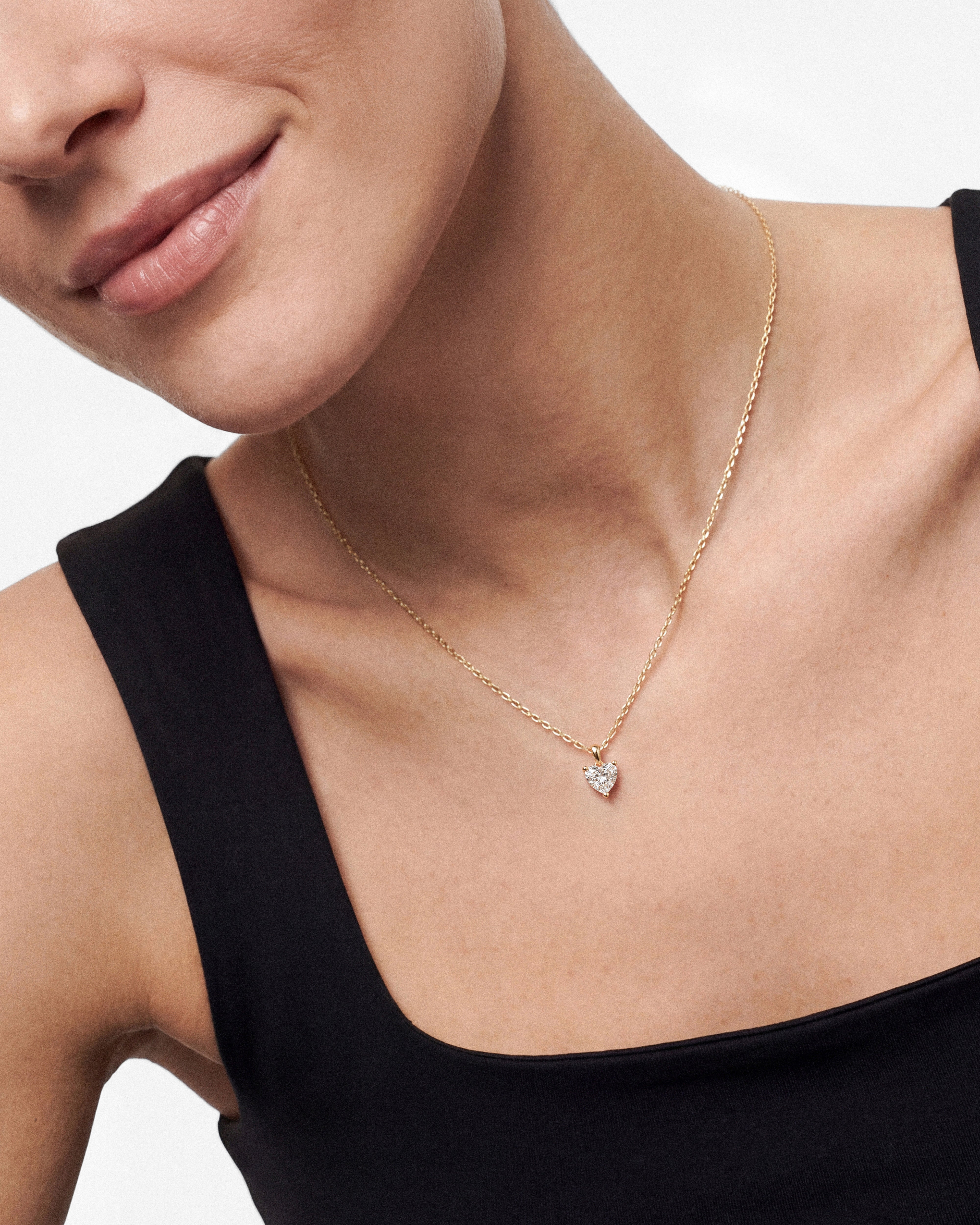 Heart Cut Solitaire Pendant (1.00 CT)