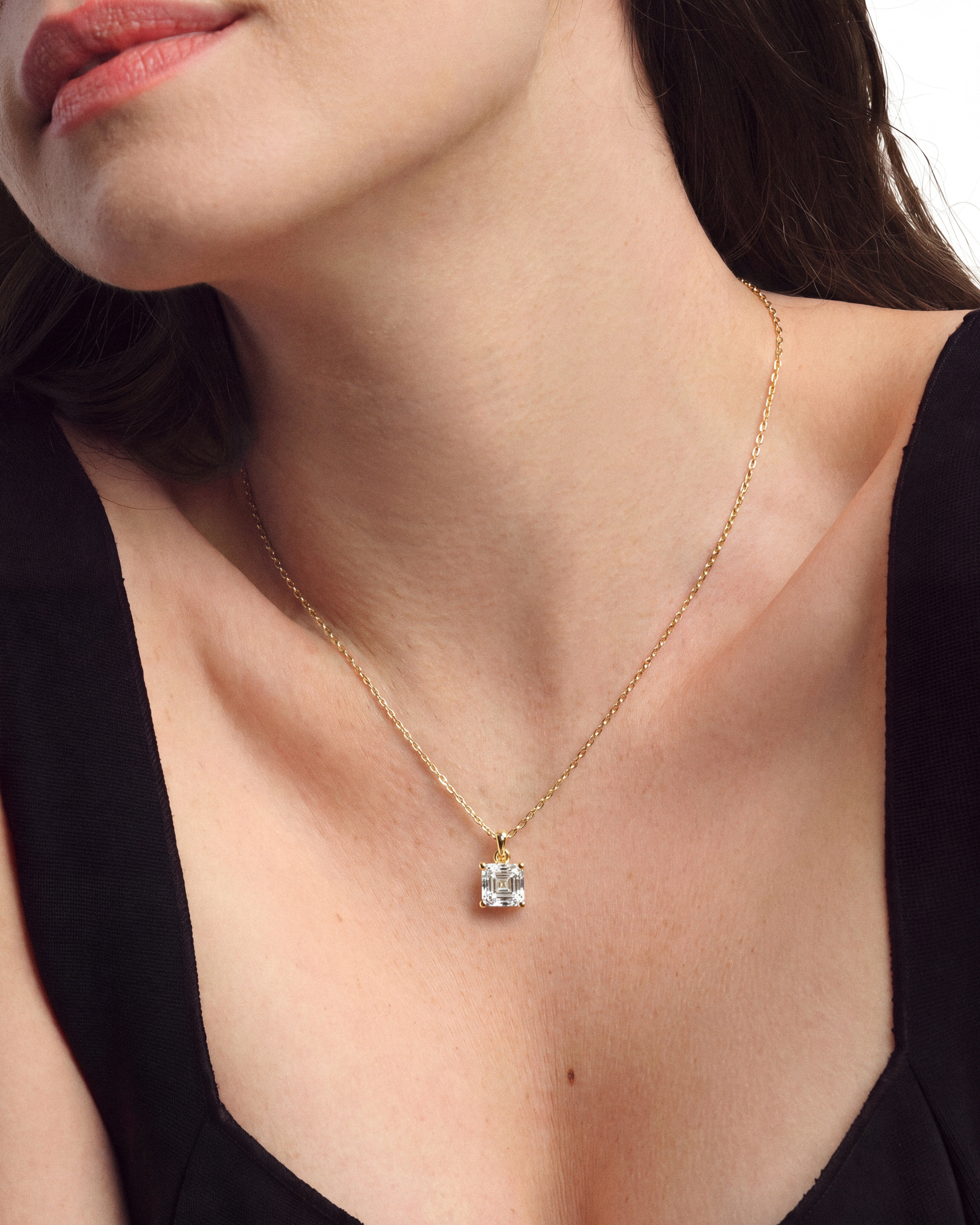 Asscher Cut Solitaire Pendant (1.50 CT)