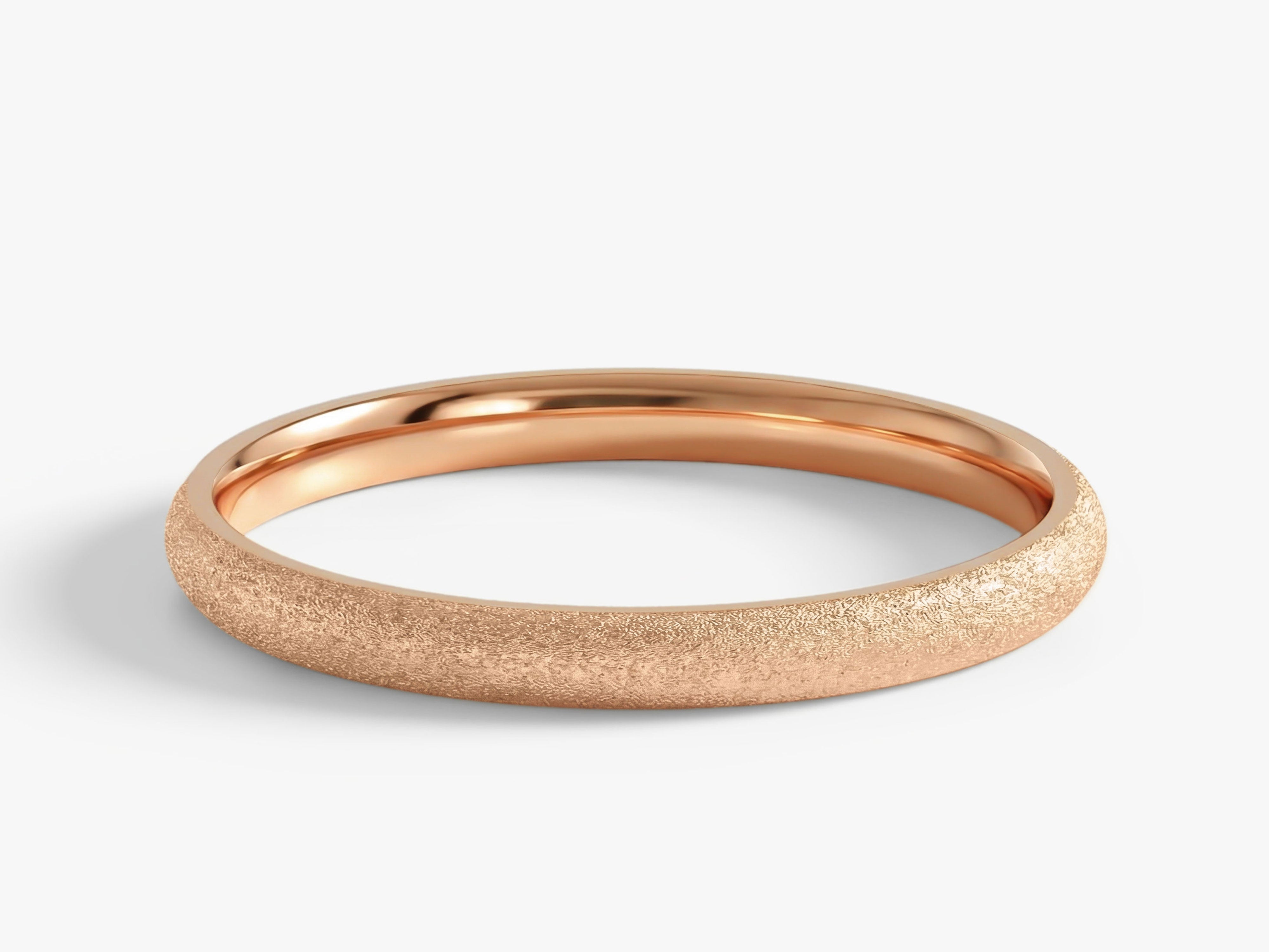 2mm Classic Dome Wedding Band with Stardust Finish