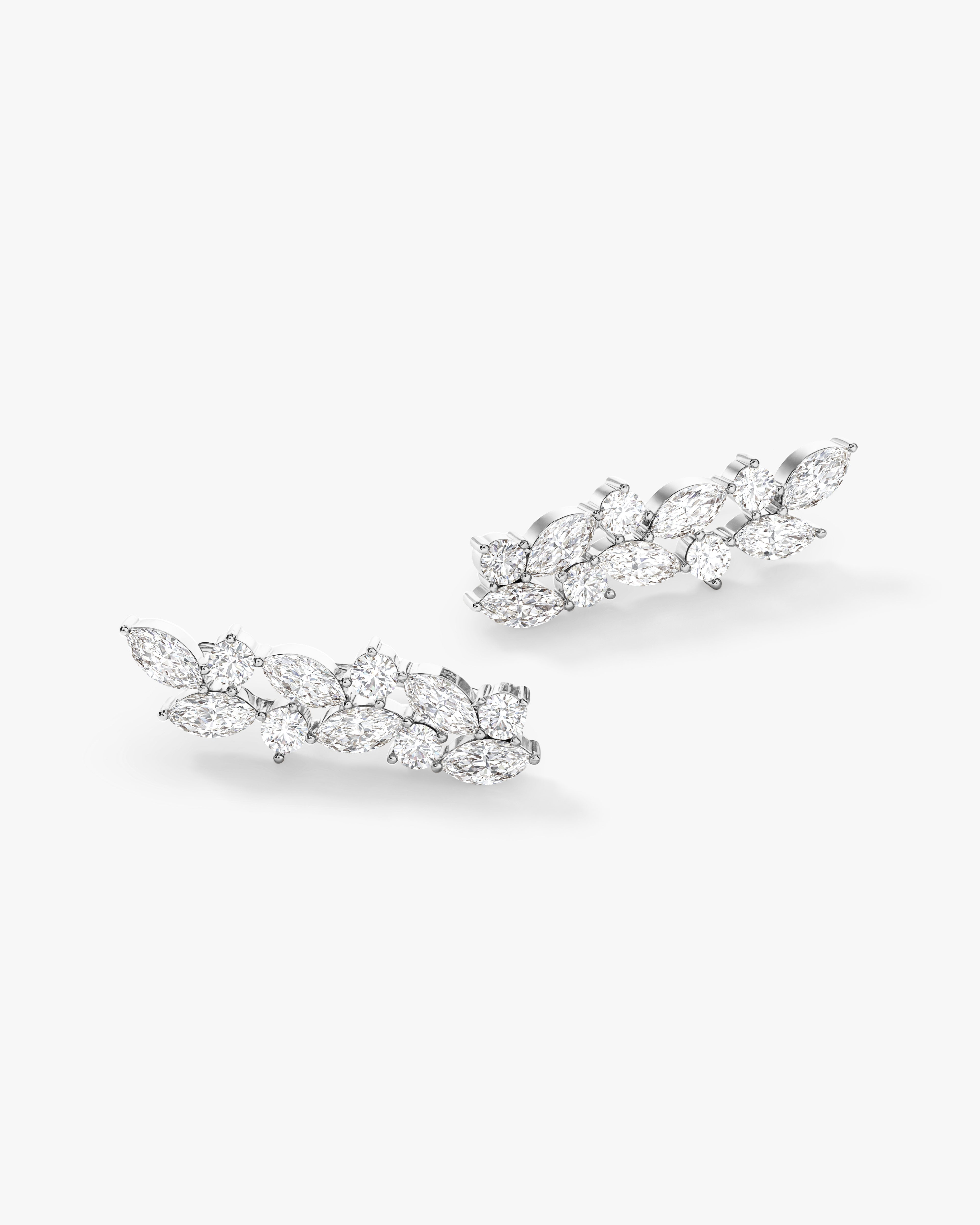 Marquise Leaf Climber Earrings