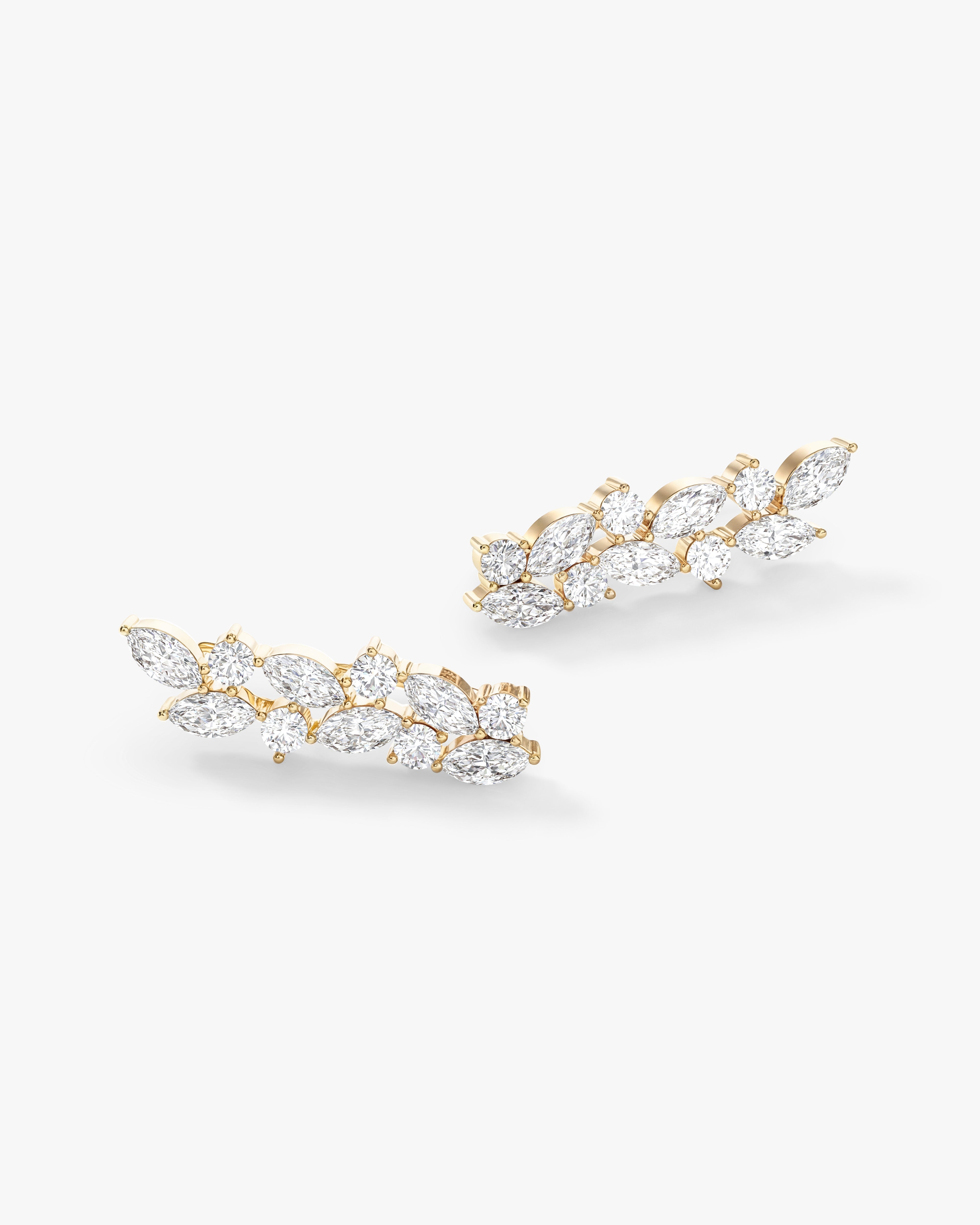 Marquise Leaf Climber Earrings