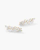 Marquise Leaf Climber Earrings