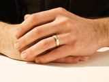 Men's gold ring with diamonds, jewelry photography