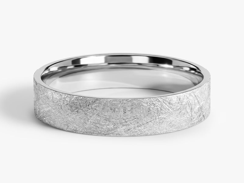 4mm Flat Wedding Band with Ice Matte Finish