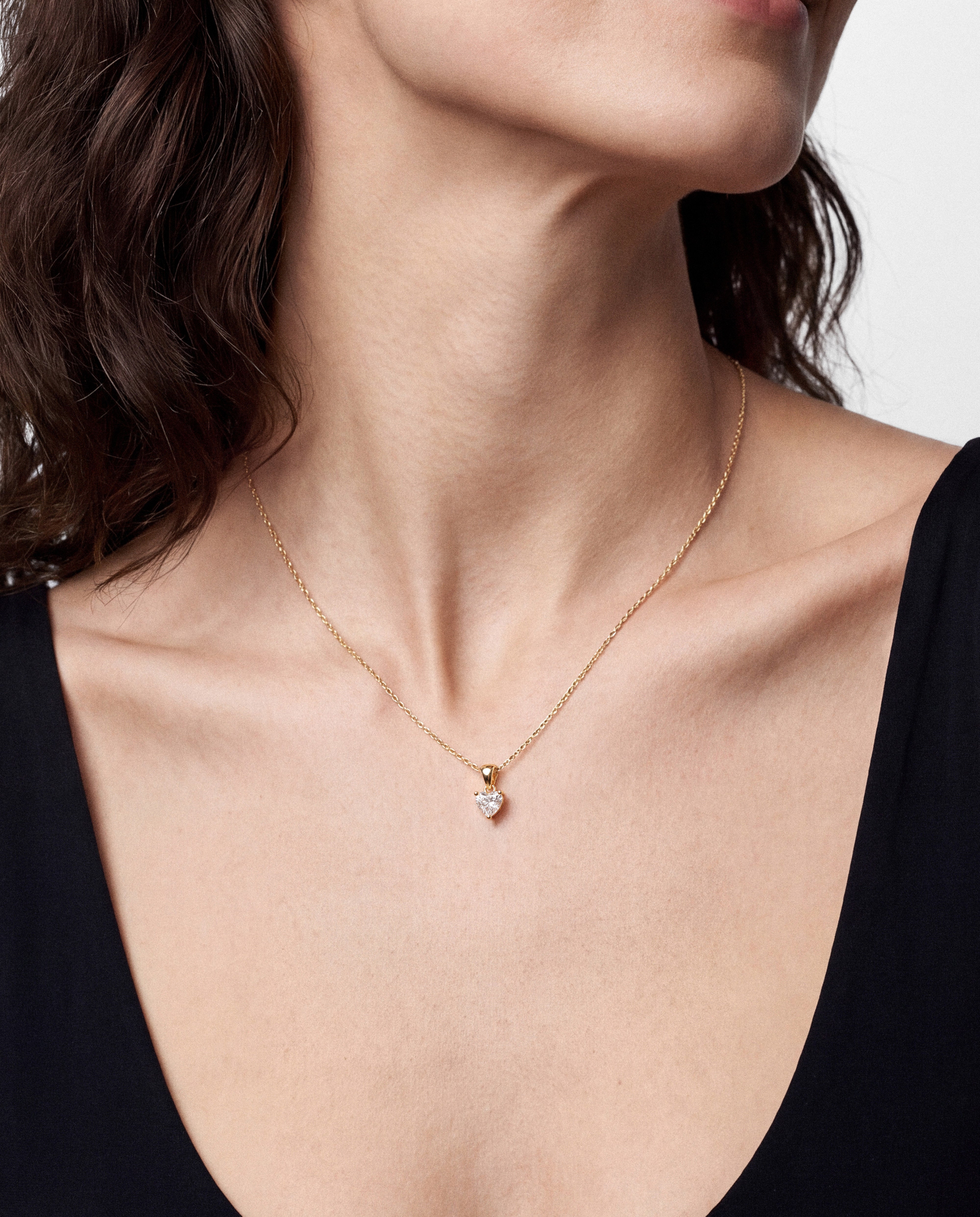 Heart Cut Solitaire Pendant (0.50 CT)