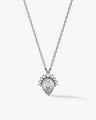 Pear Halo Crown Pendant Necklace