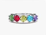 Multi-gemstone ring with colorful birthstones for jewelry lovers