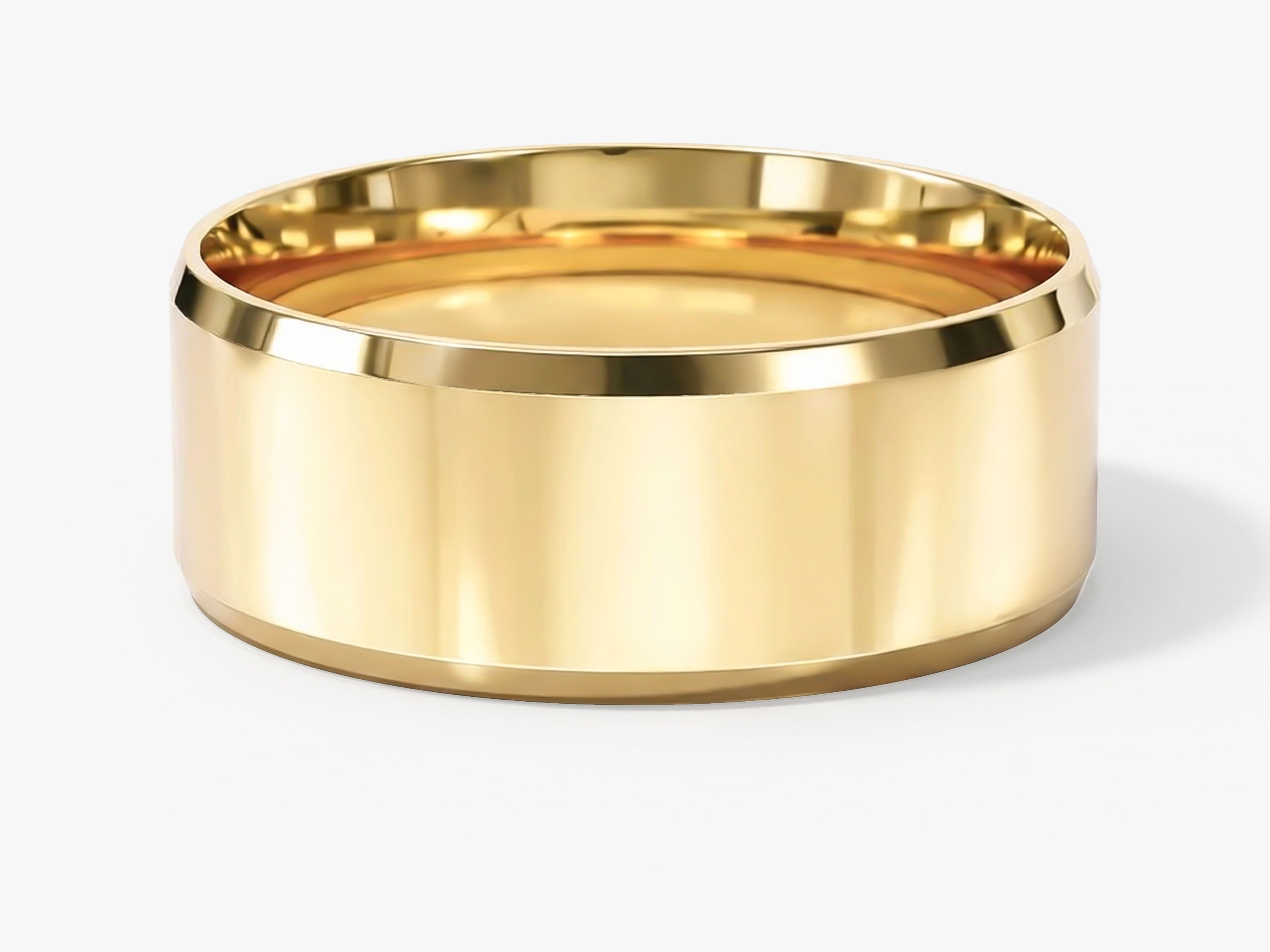 8mm Polished Beveled Edge Men's Wedding Band