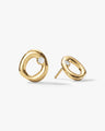 Open Circle Diamond Stud Earrings