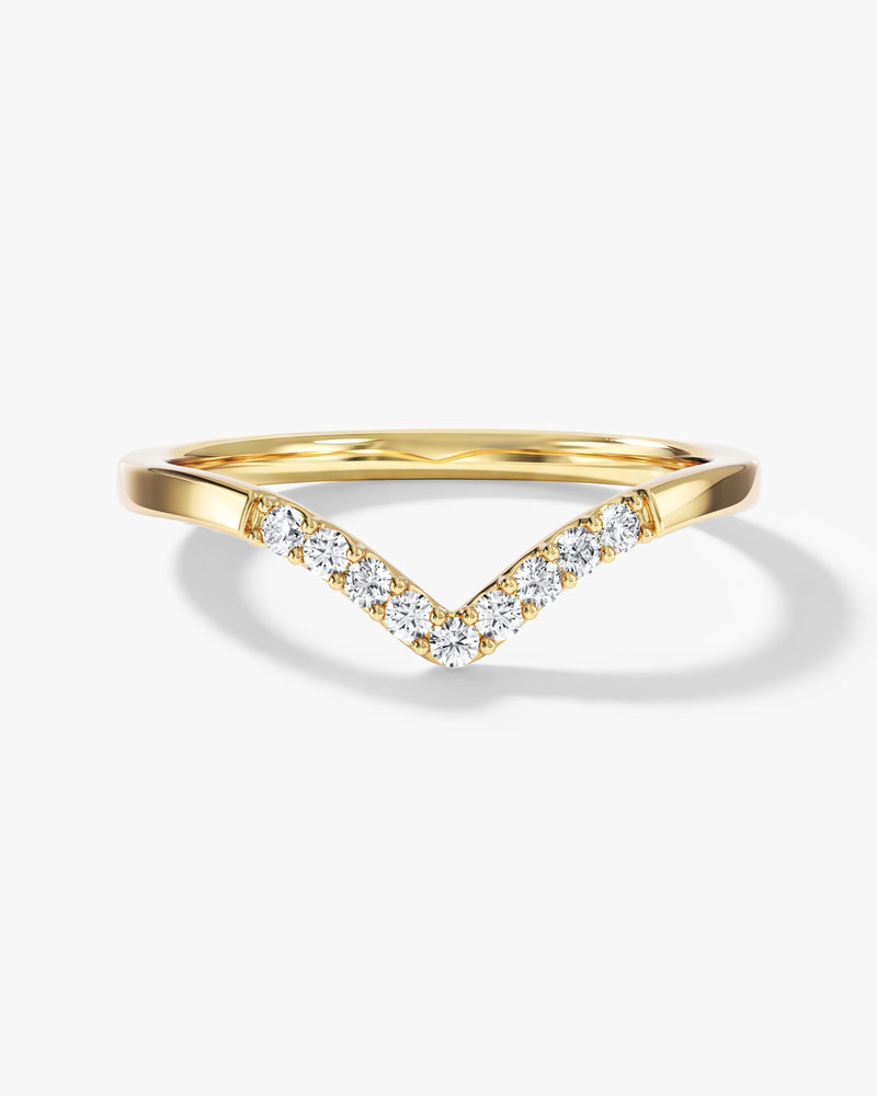 Nine-Stone Curved Wedding Band