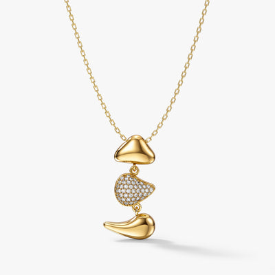 Stacked Organic Pebble Necklace