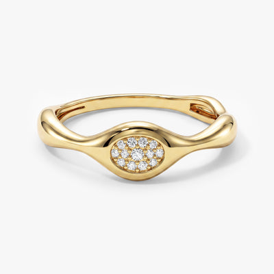 Pave Fluid Wave Ring