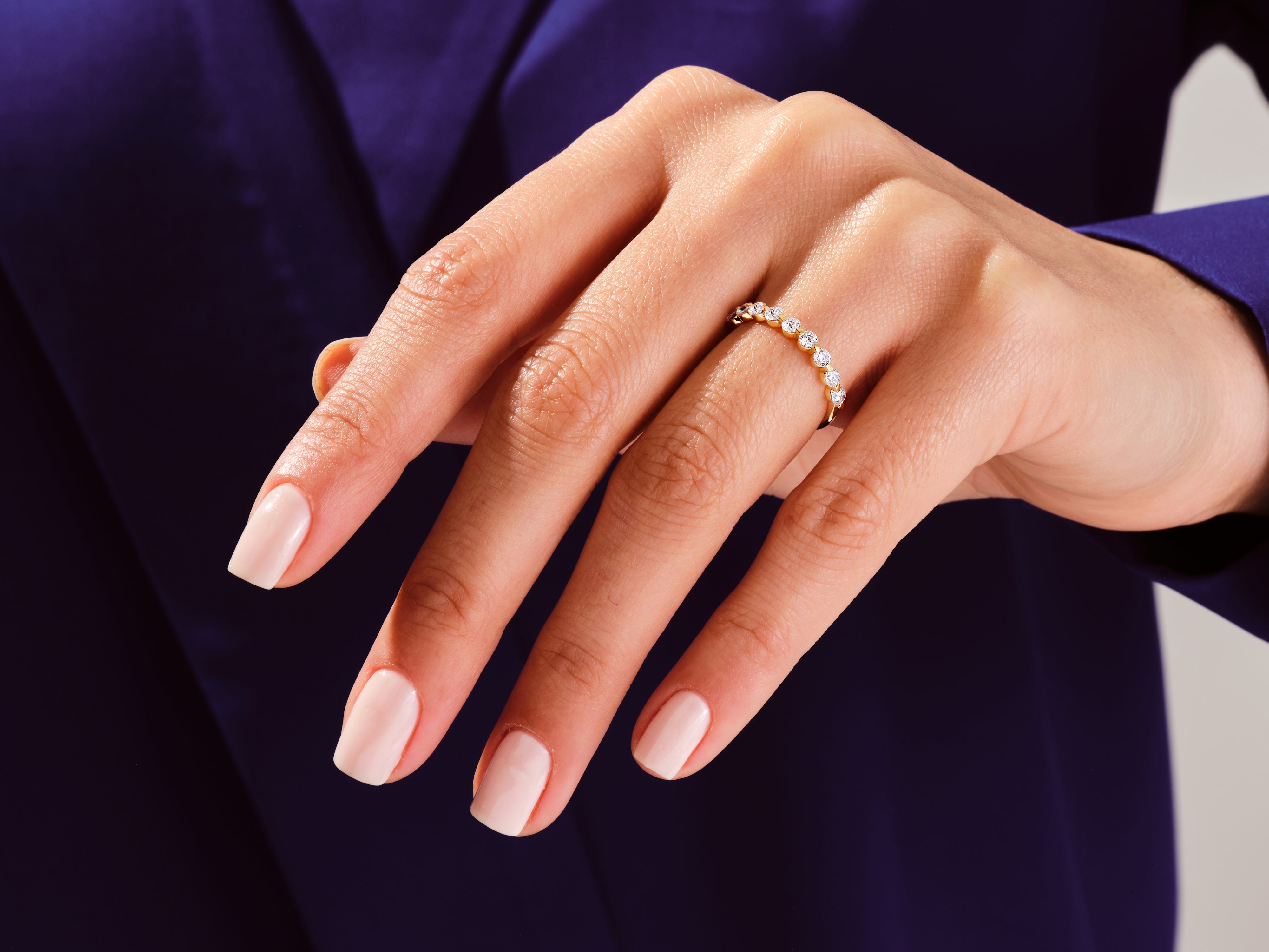 Floating Nine Stone Moissanite Anniversary Band (0.45 CT TW)