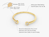 Gold ring with bezel-set diamonds, jewelry specs
