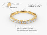 Gold diamond eternity ring, 4 prong setting, 10k-18k gold