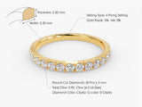 Diamond eternity ring, 4 prong setting, 10k-18k gold